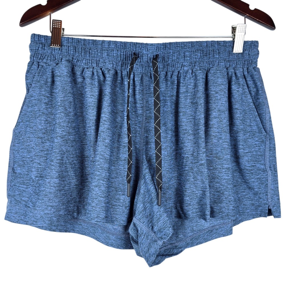 We Wander 1x Plus Size Womens WeFlex Athletic Gym Running Shorts Blue